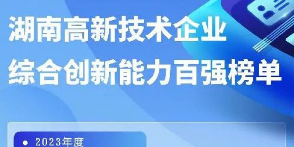 再傳佳訊丨宏工入選2023年度湖南省高新技術企業綜合創新能力百強